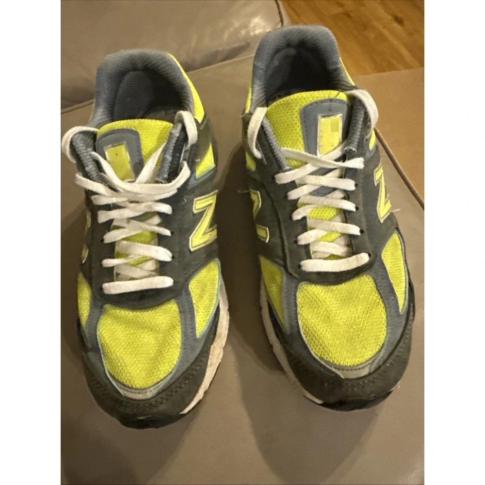 New Balance 990v5 Made In USA Shoes Womens Size 9 D Grey Yellow Classic Sneakers
